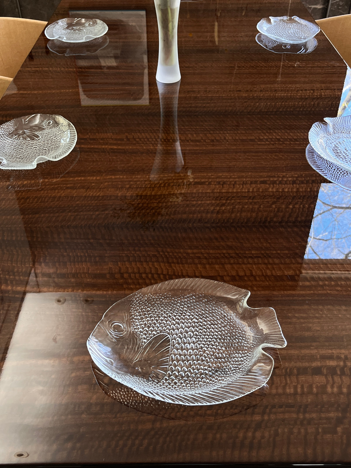 Vintage Glass Fish Plates - 6pc