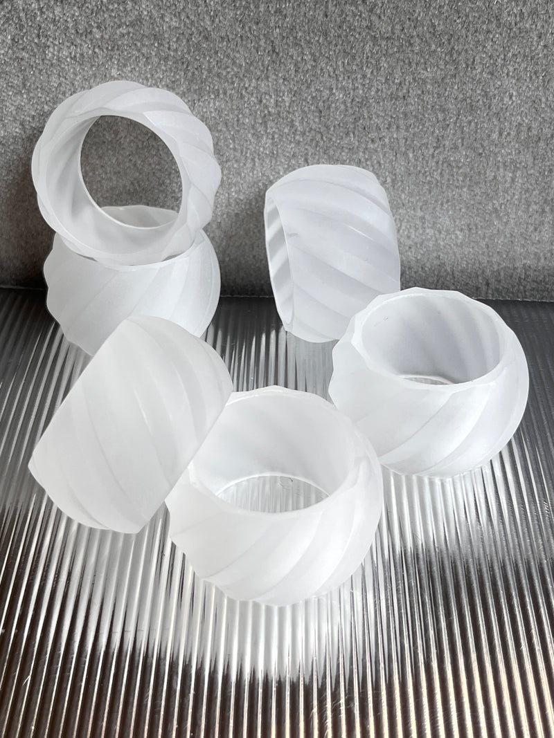 Vintage Frosted Acrylic Napkin Rings