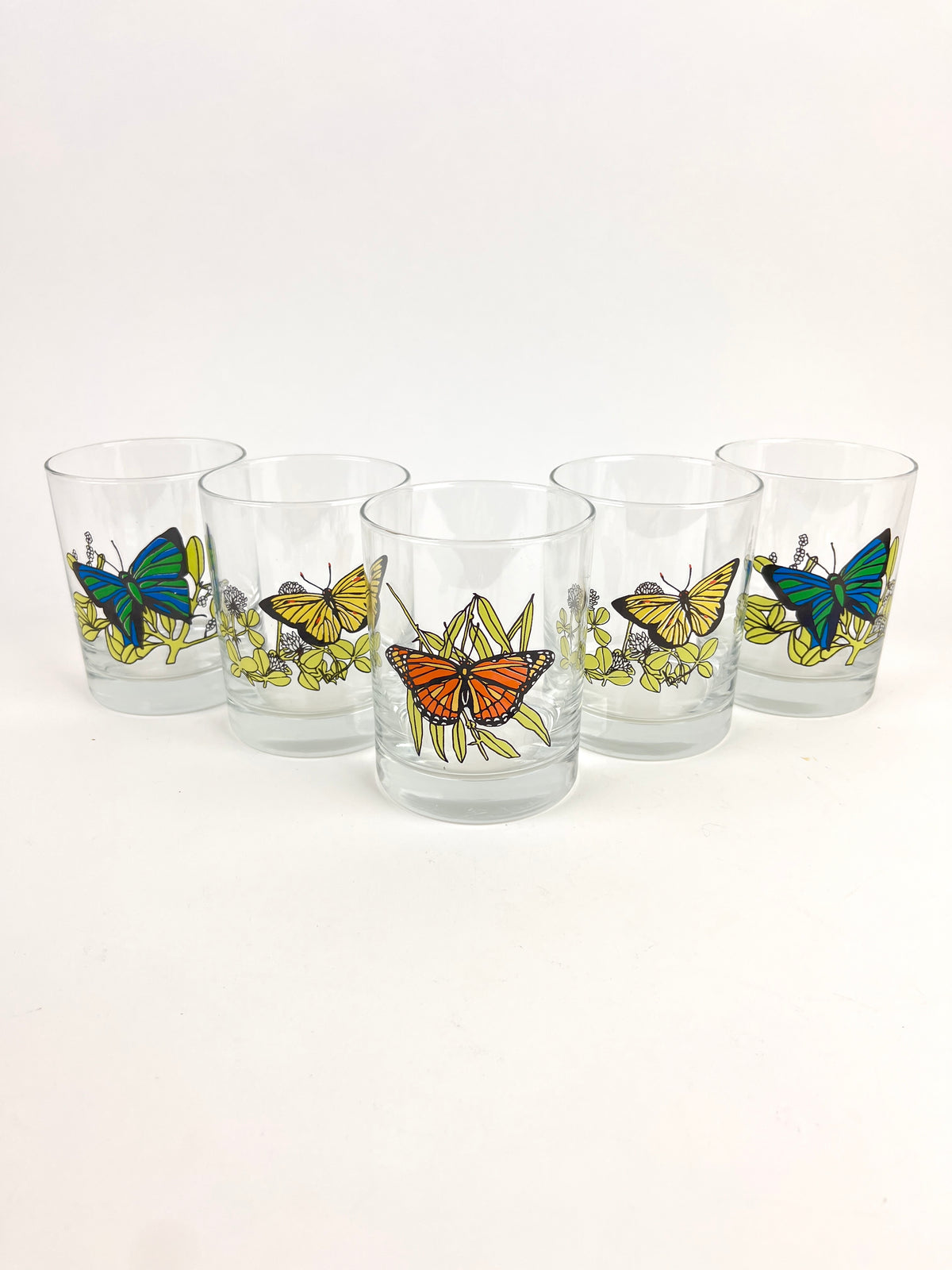 Vintage Butterfly Rocks Glasses