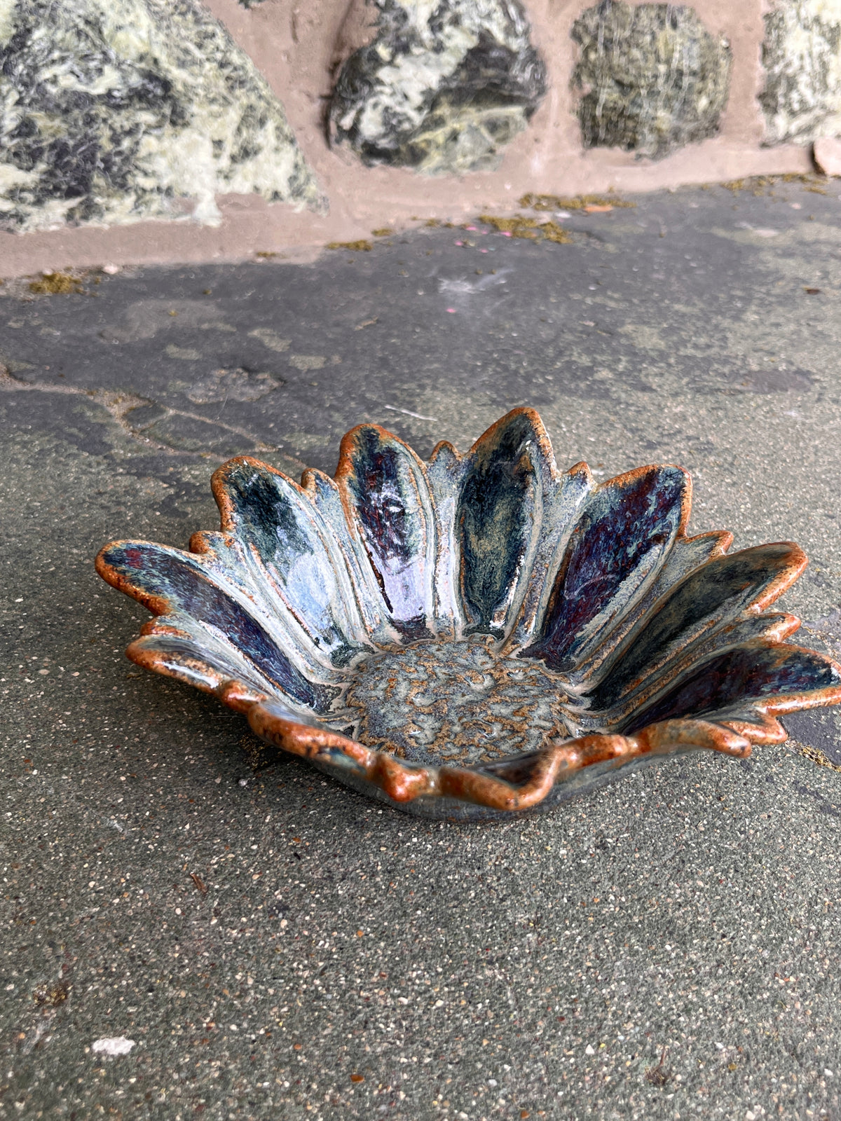Handmade Stoneware Flower Bowl