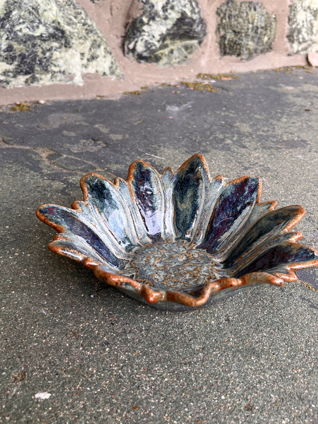 Handmade Stoneware Flower Bowl