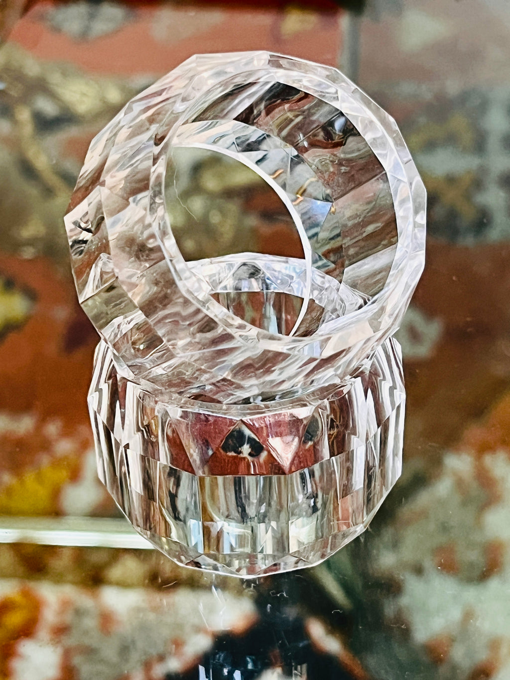 Vintage Faceted Acrylic Napkin Rings