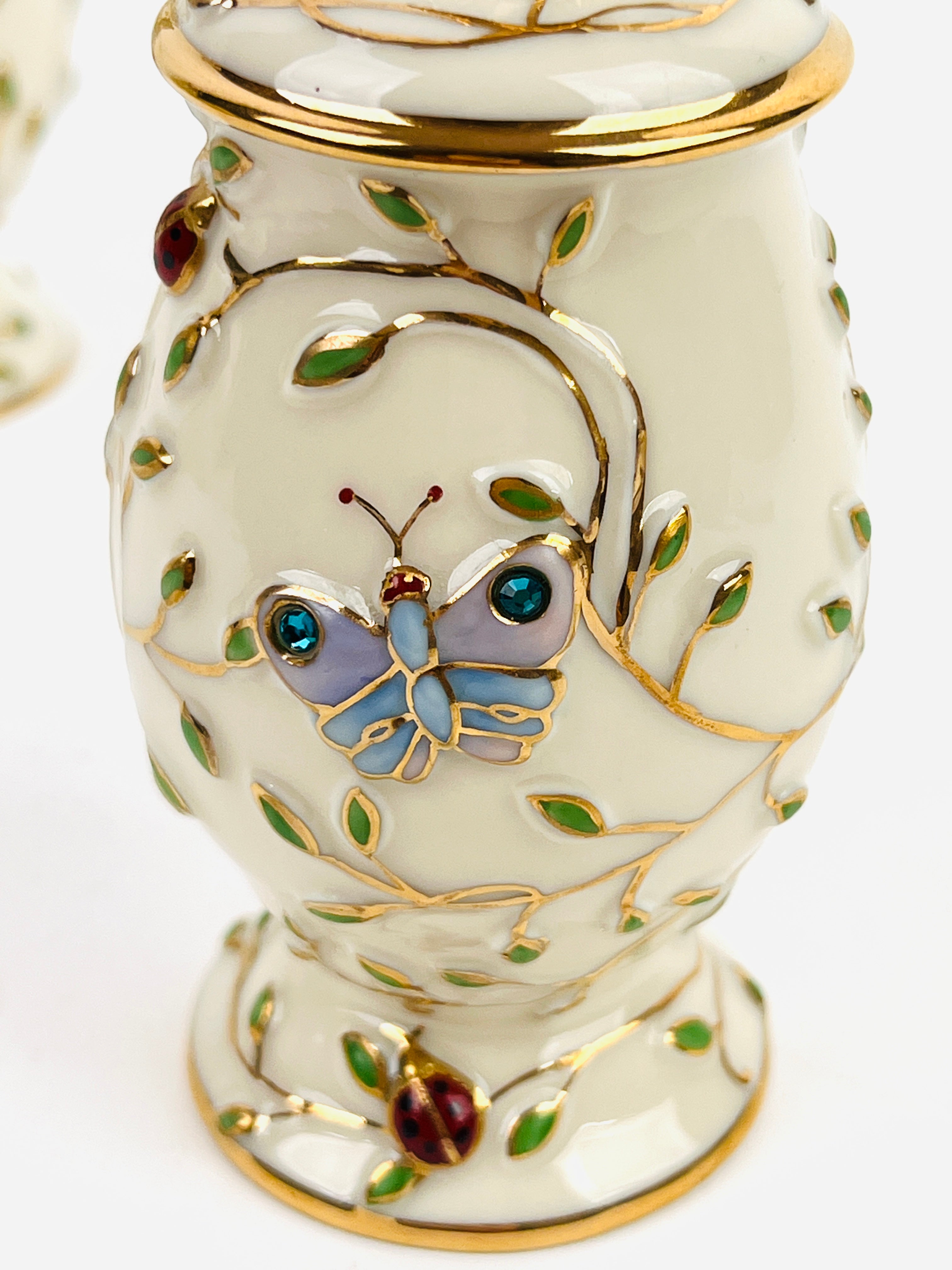 Lenox アンティーク Vintage Lenox Teapot, Candle Holder, Salt & Pepper Set