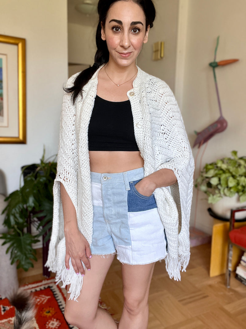 Vintage Woven Cape - Chevron