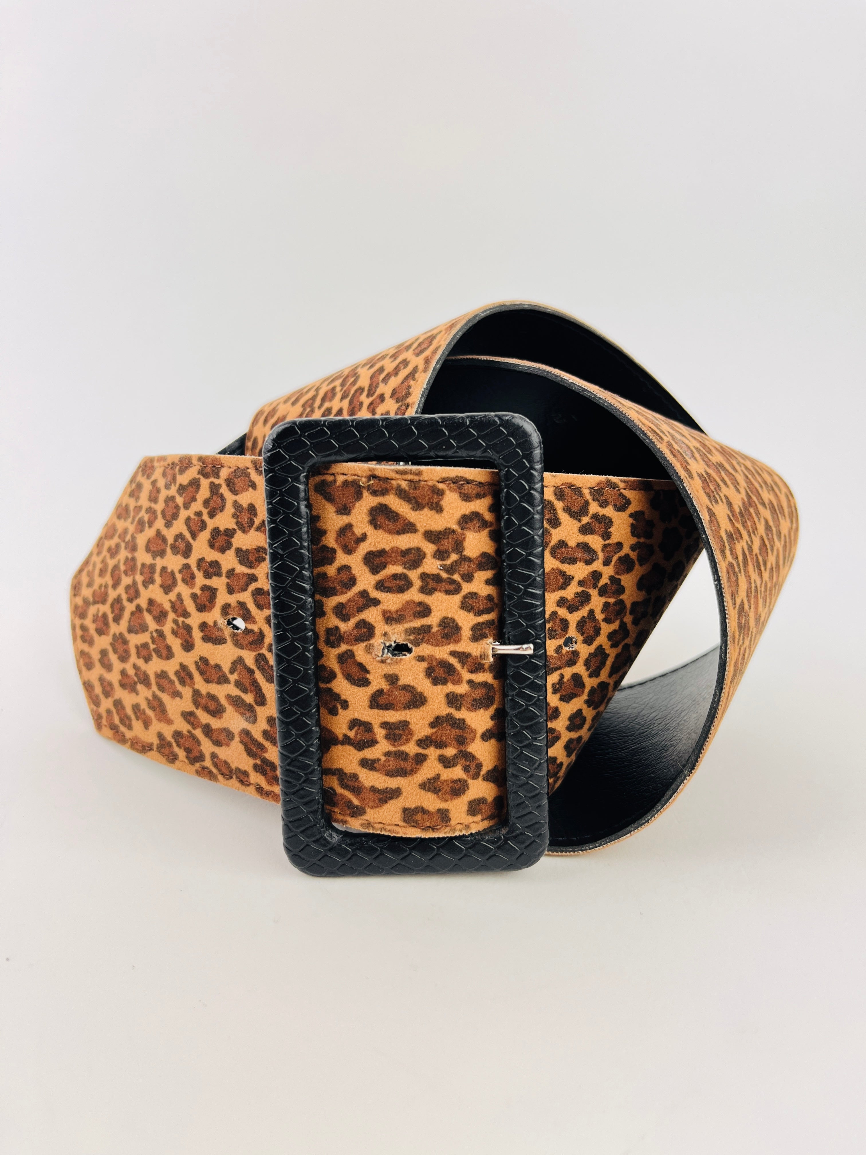 Wide leopard belt sale