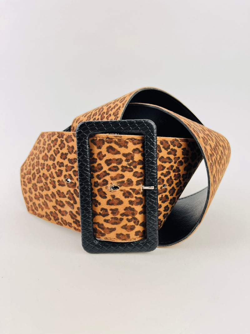 Vintage Leopard Print Belt