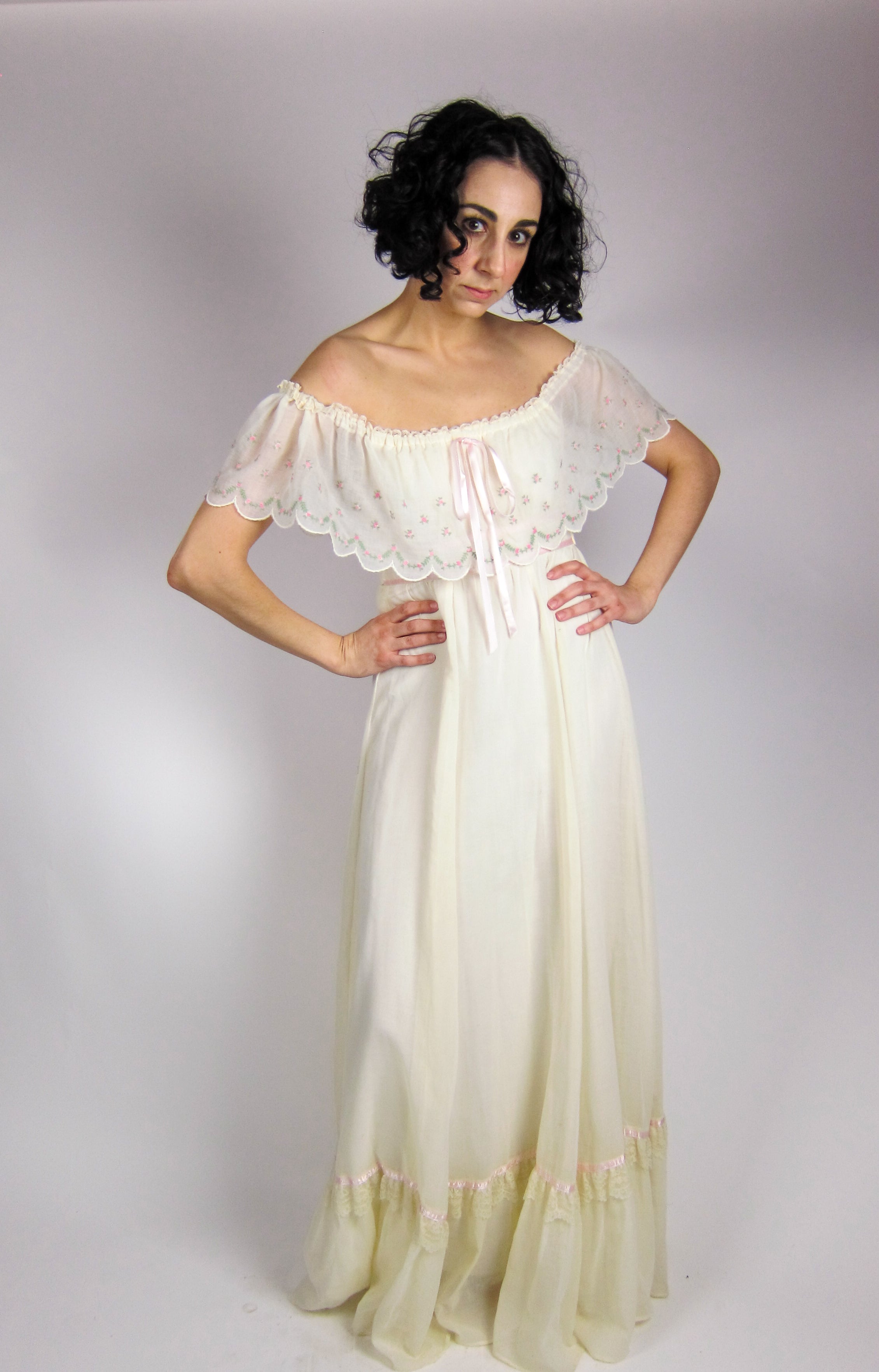 Vintage Gunne Sax by Jessica McClintock Floral Gauze Dress – Dovetail