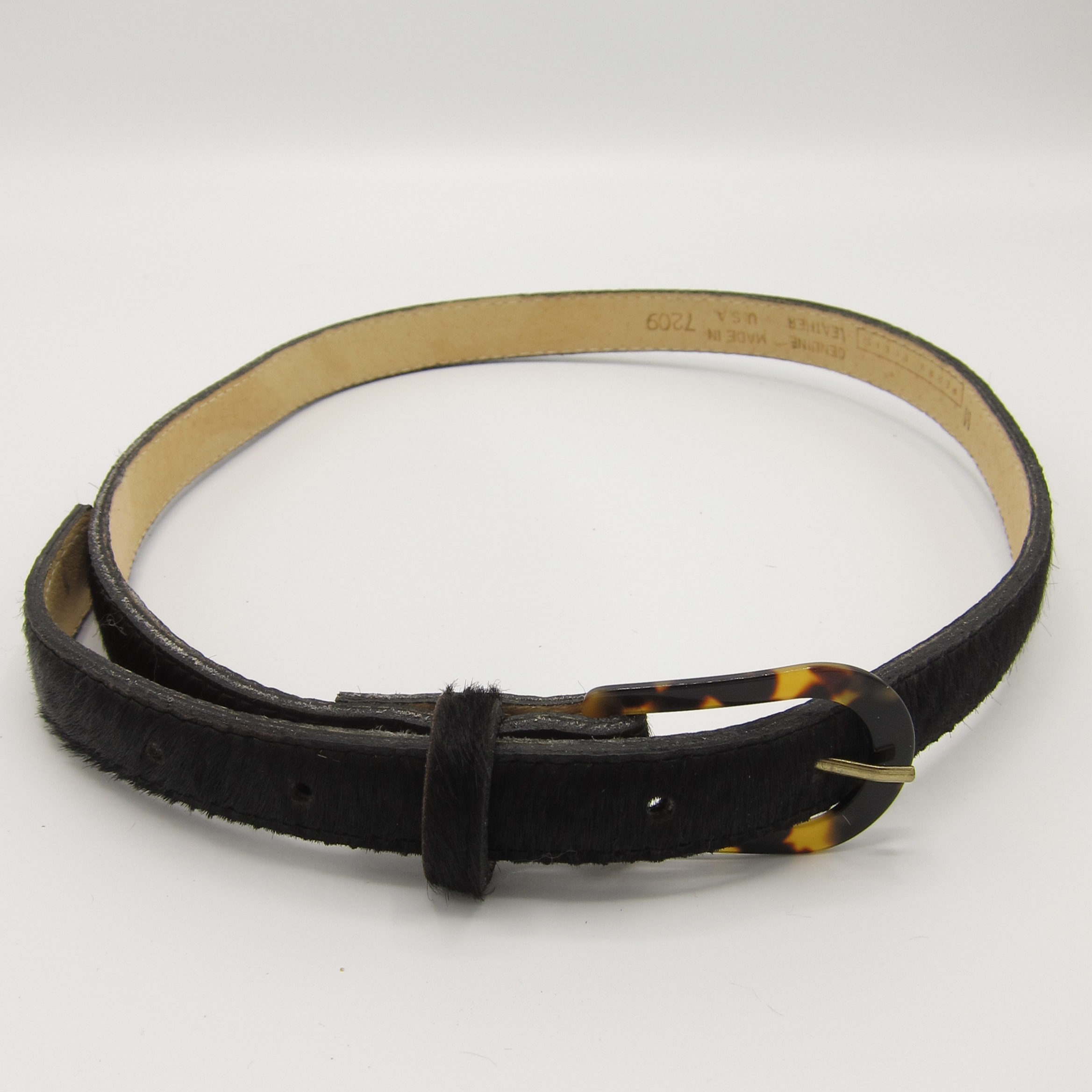 Tortoiseshell patent leather belt