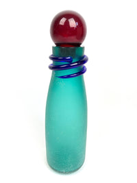 Vintage Signed Alfredo Barbini Murano Scavo Glass Decanter / Bottle - Italy