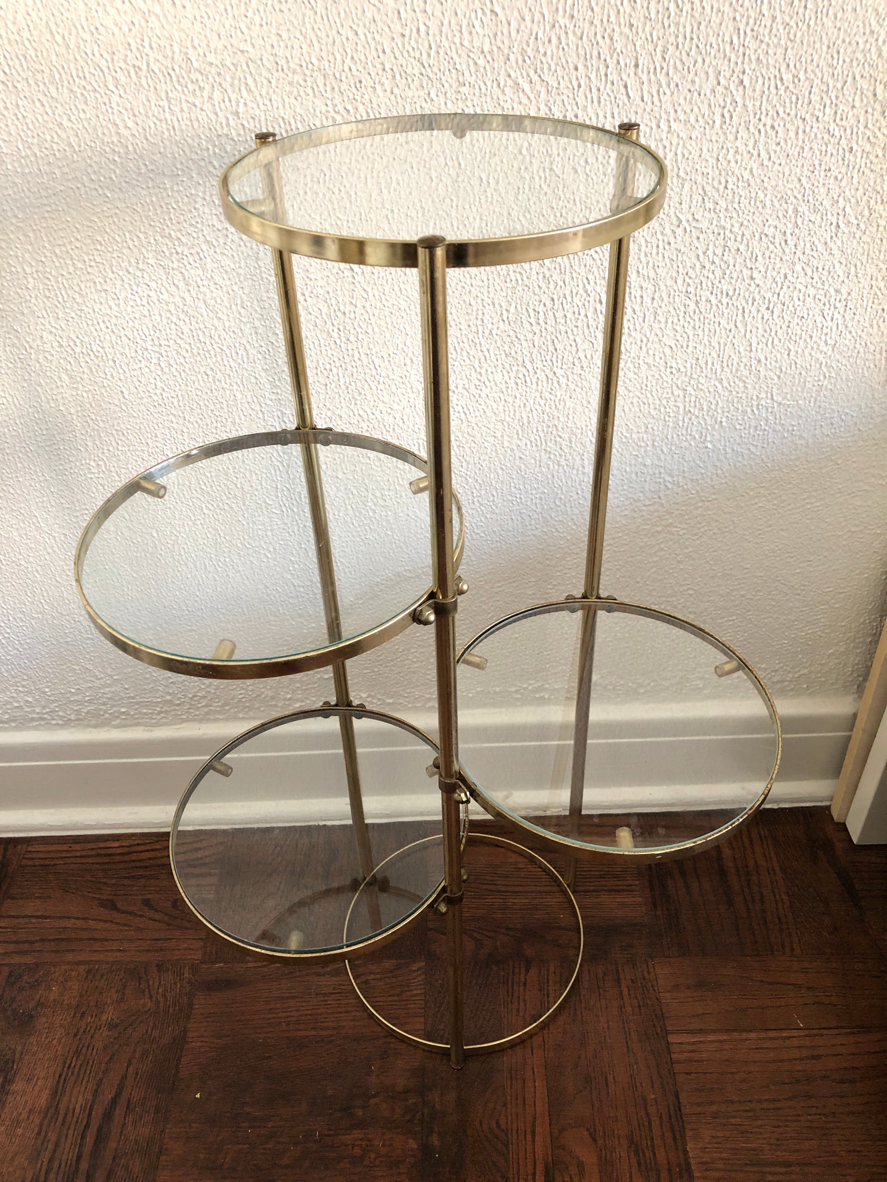 Mid century plant stand glass shops Beveled Glass