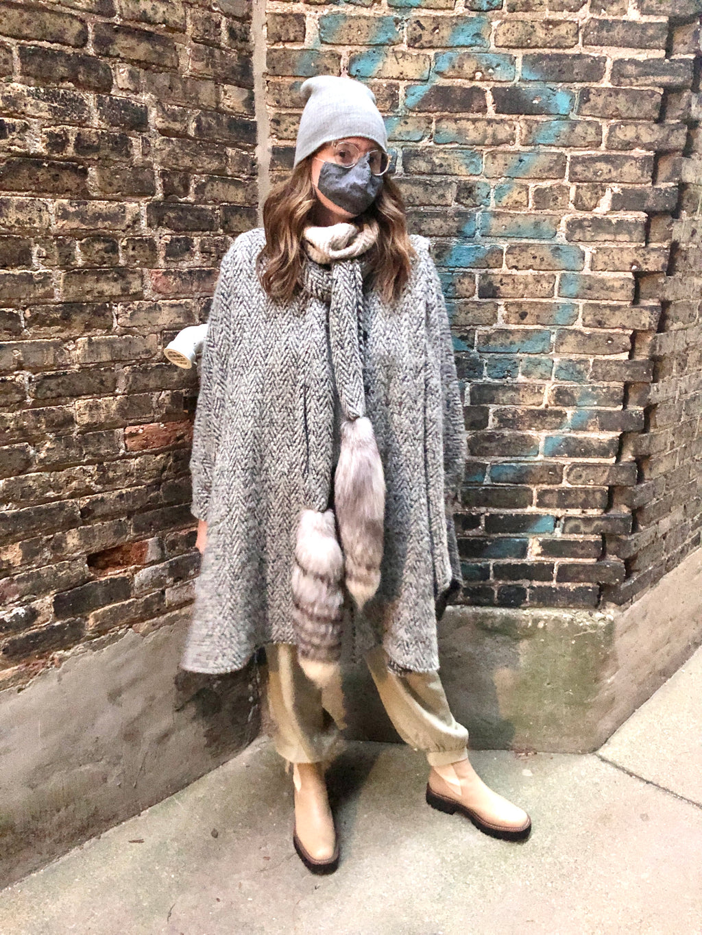 Vintage Wool Foxtail Coat