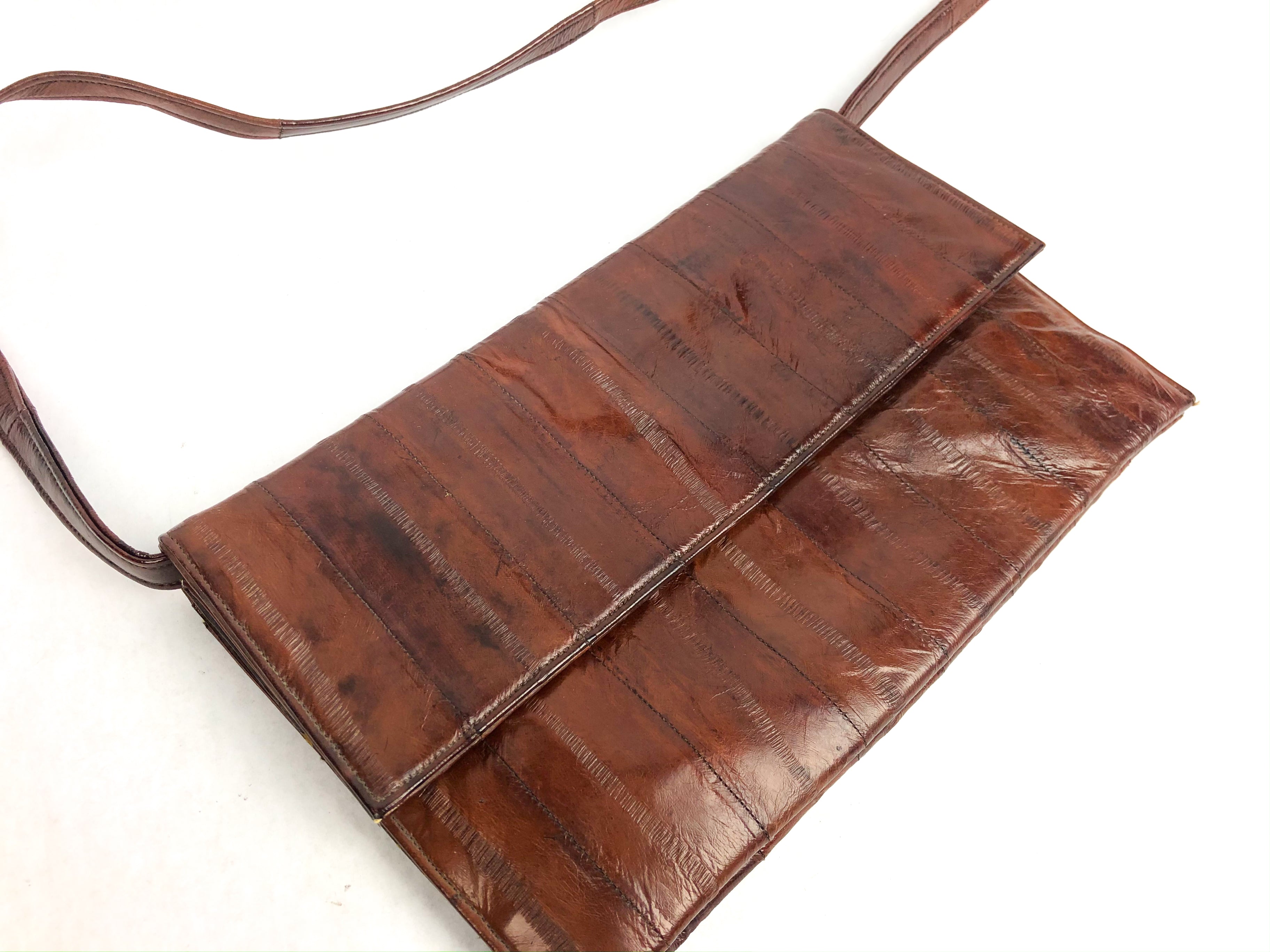 Vintage Brown Eel Skin Bag Dovetail