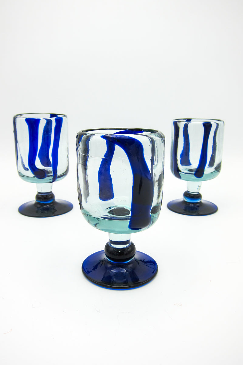 Mouth-Blown Art Glass Stemware