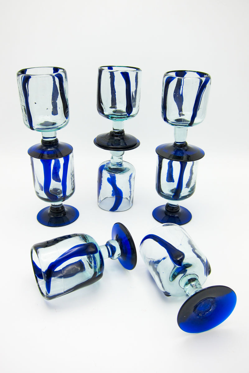 Mouth-Blown Art Glass Stemware