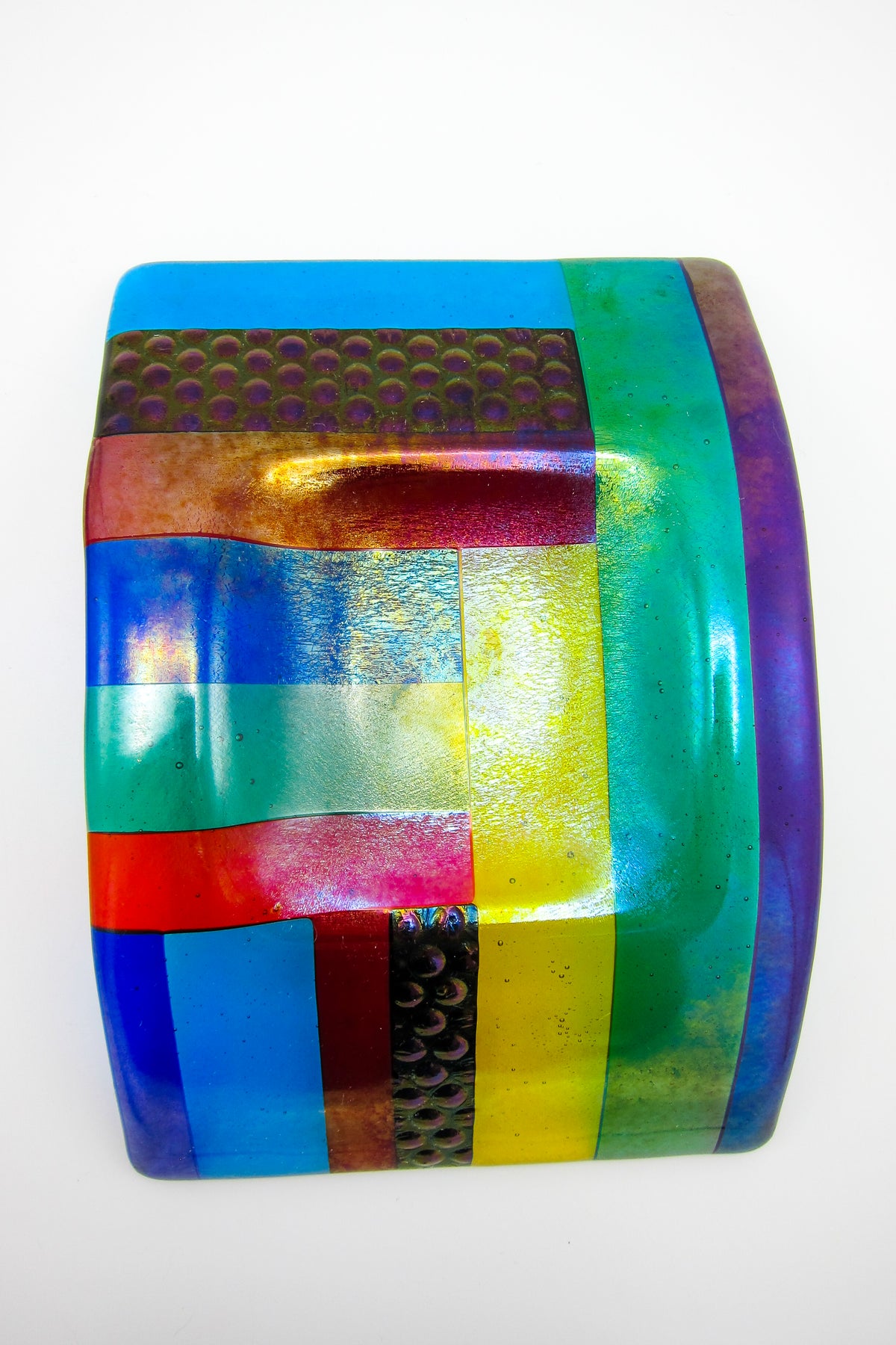 Postmodern Fused Glass Candle Holders