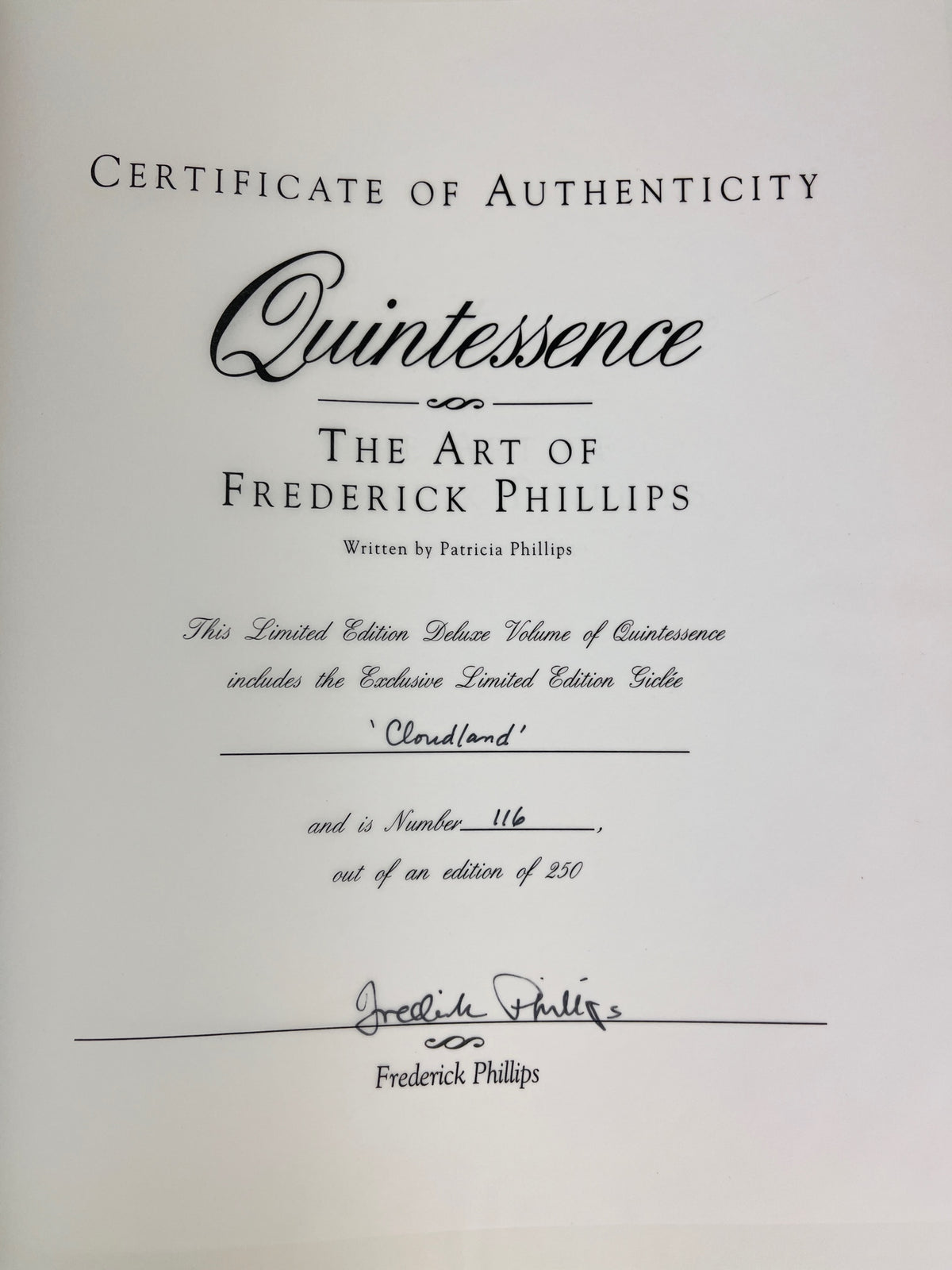 Quintessence: The Art of Frederick Philips, Limited Edition Deluxe Volume w/ Exclusive Giclée