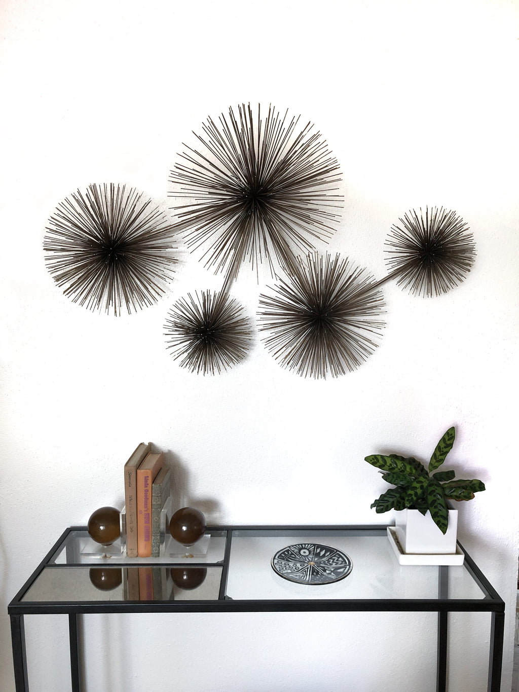 Vintage 1970s Vintage C. Jeré Brutalist Urchin Sculpture Wall Art