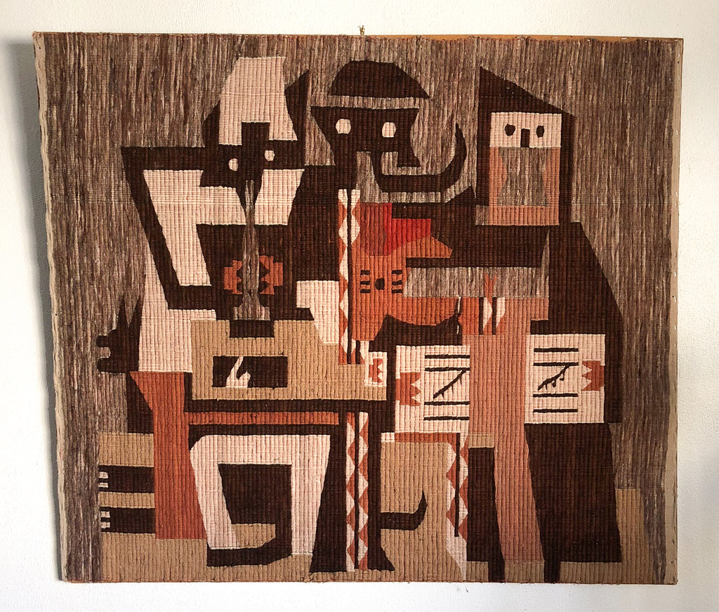 Vintage 1960s Large-Scale Handwoven Tapestry After Pablo Picasso's Three Musicians