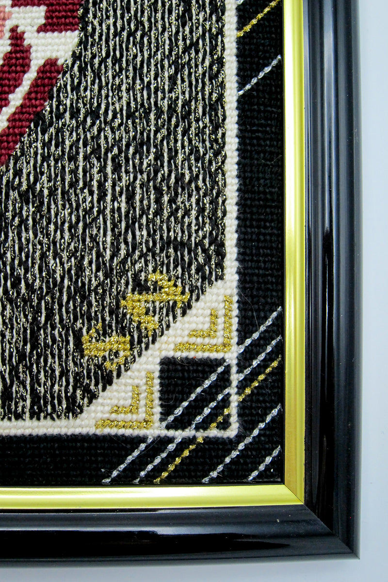 Art Deco Style Framed Needlepoint