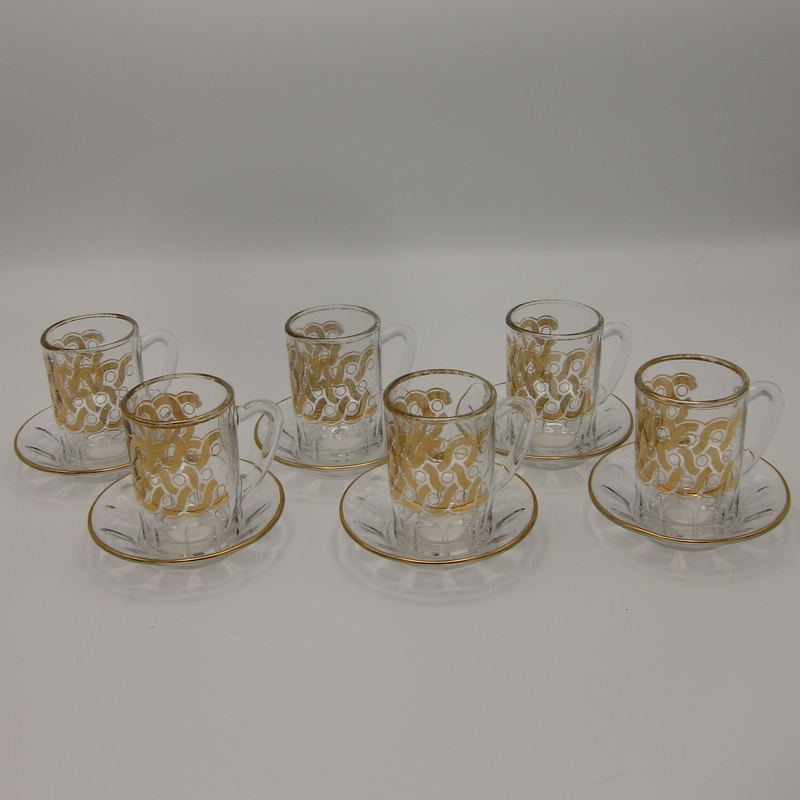 vintage glass gold-plated demitasse cups