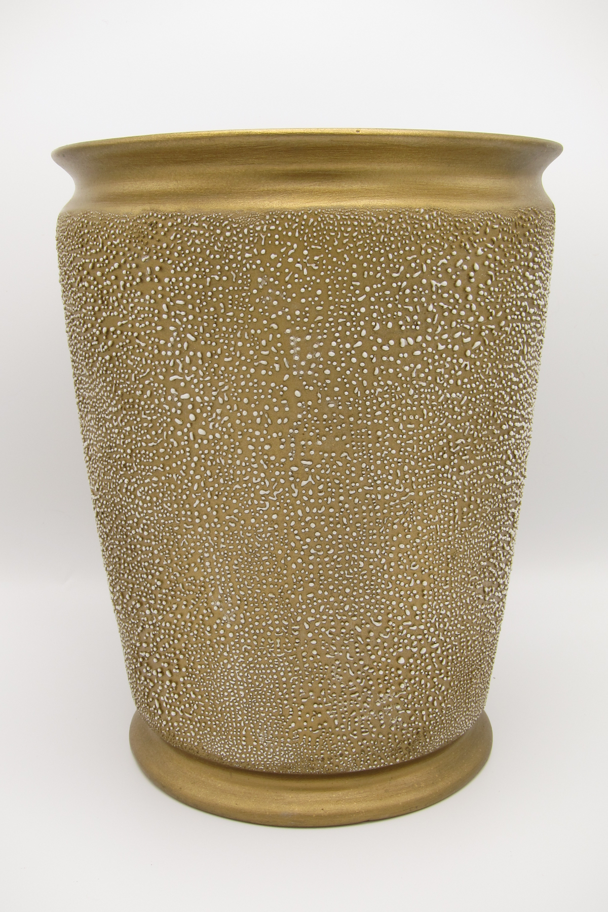 vintage gold ceramic waste basket