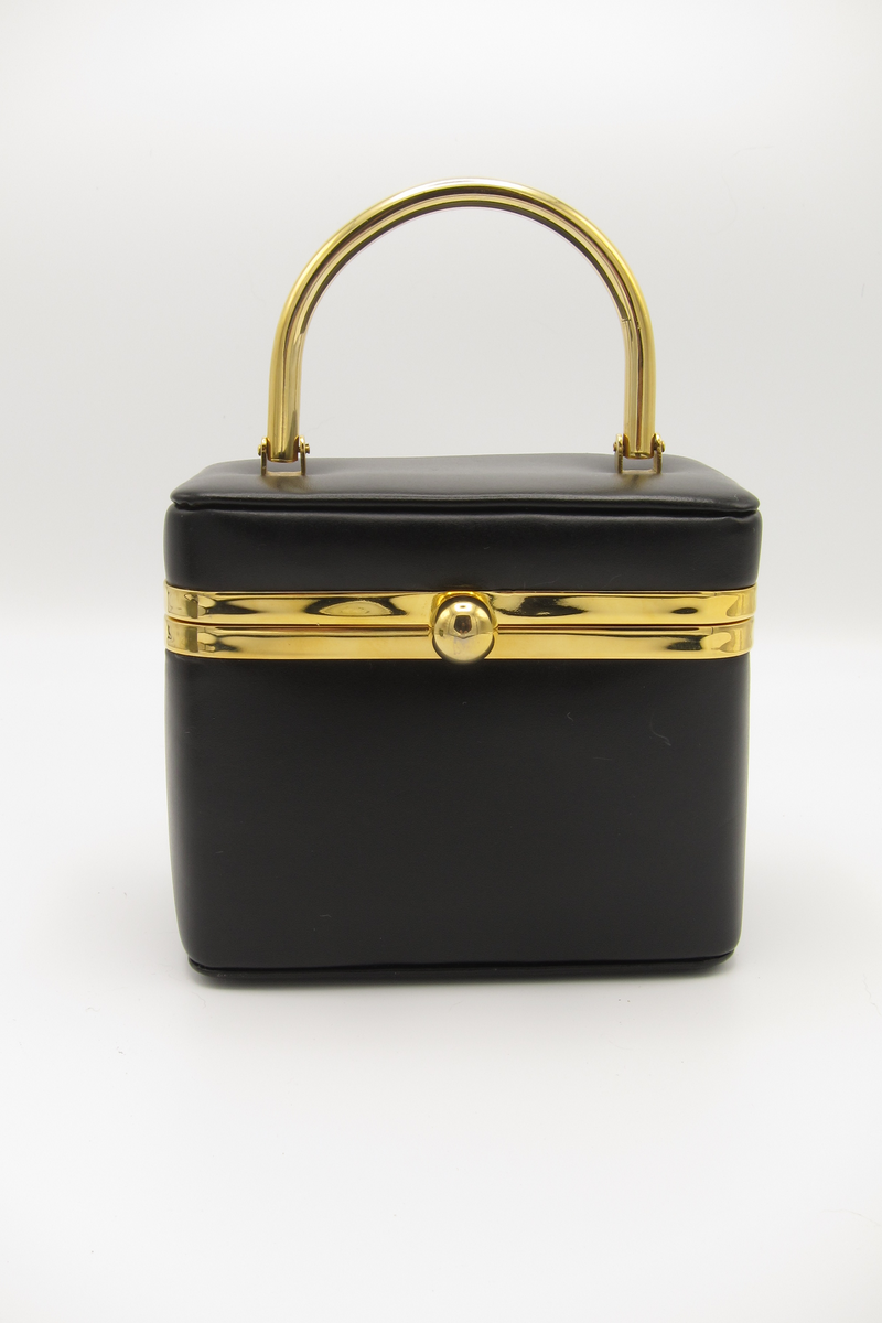 Vintage Black and Gold Mini-Box Purse