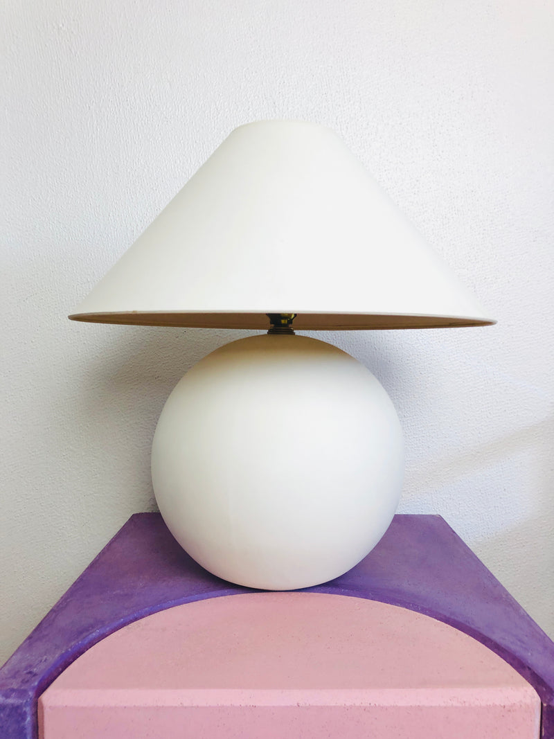 White Ceramic Ball Lamp + Shade