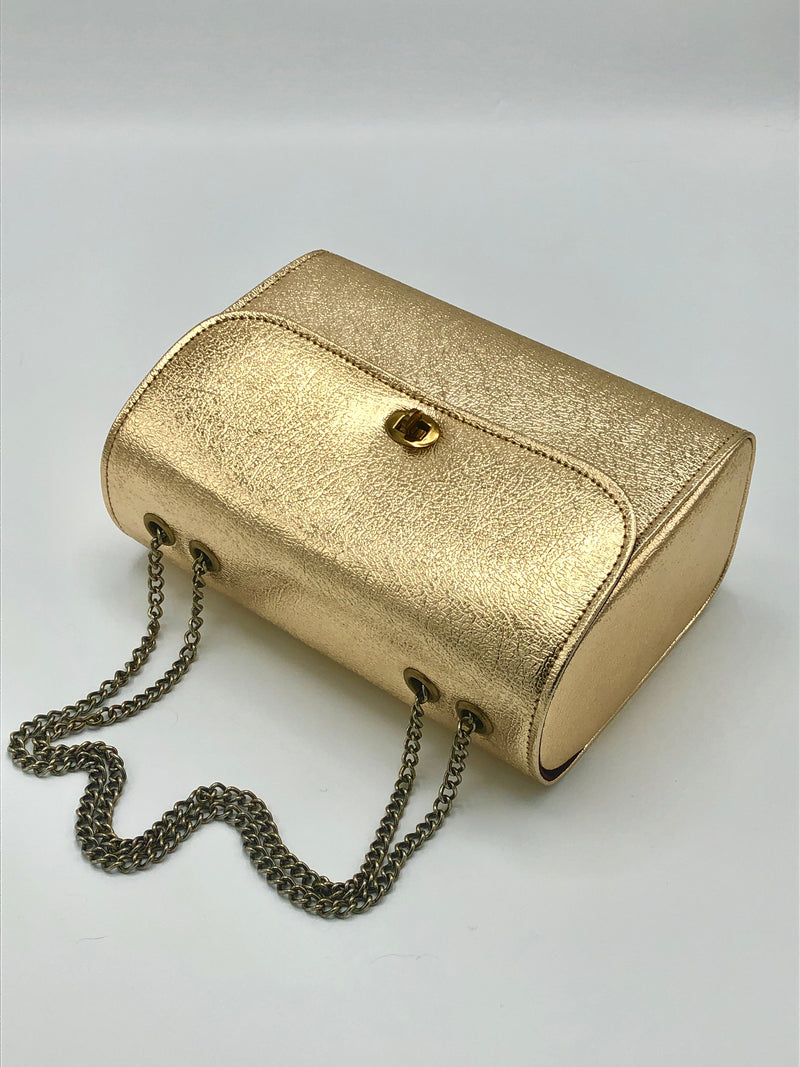 Vintage Gold Metallic Box Purse