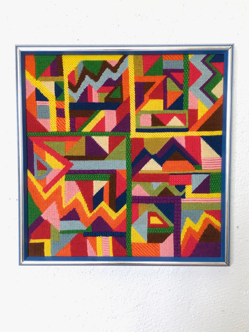 Geometric Framed Needlepoint Art