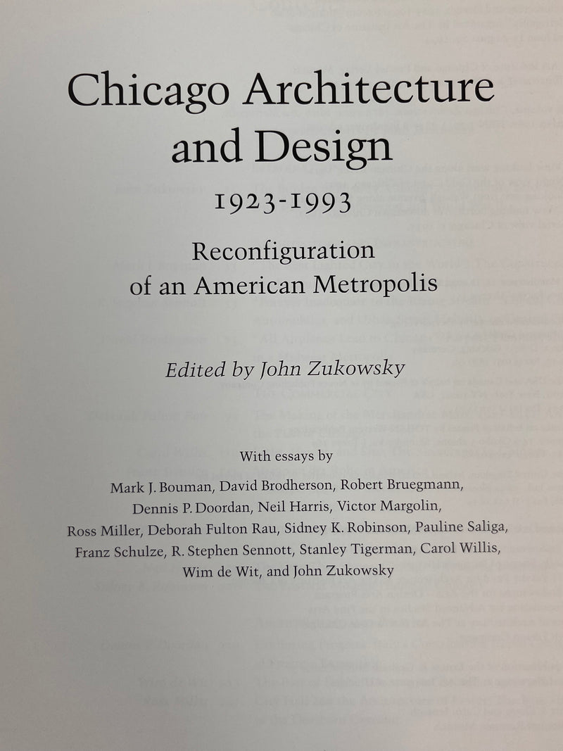 Chicago Architecture and Deisgn 1923-1993 Book