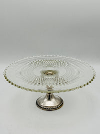 Vintage Glass & Silver Cake Plate