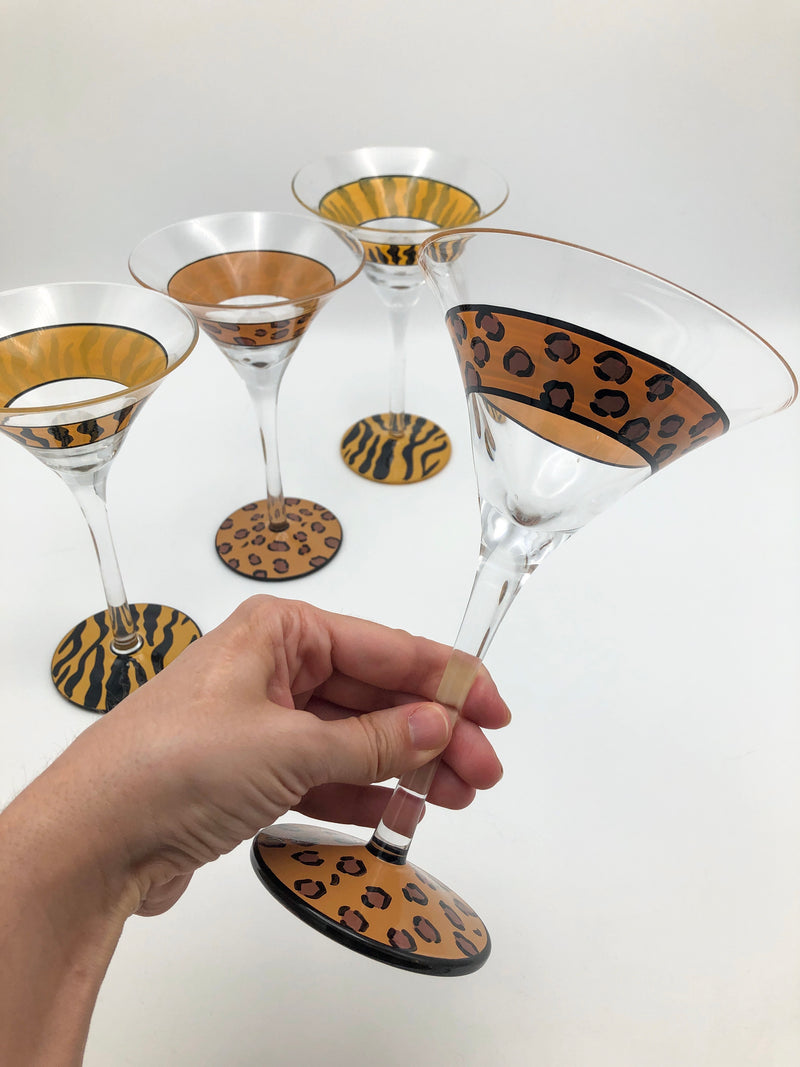 Animal Print Martini Glasses
