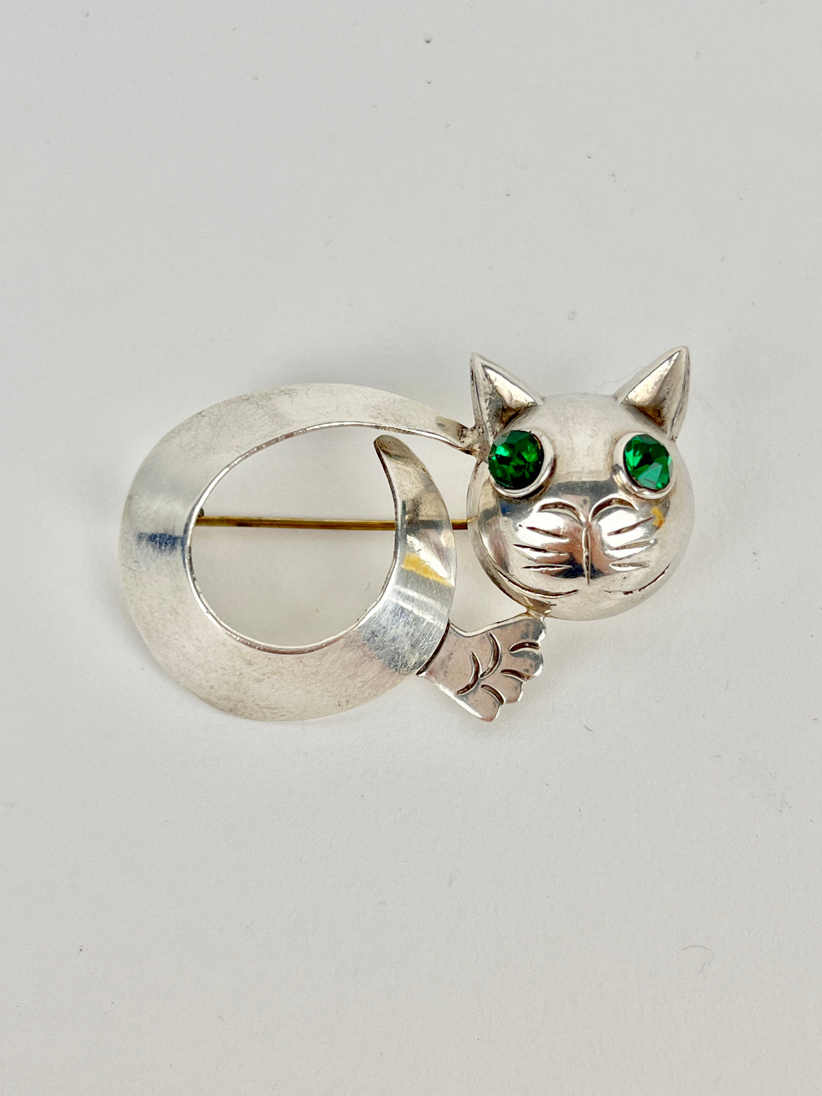 MCM Sterling Silver Cat Pin
