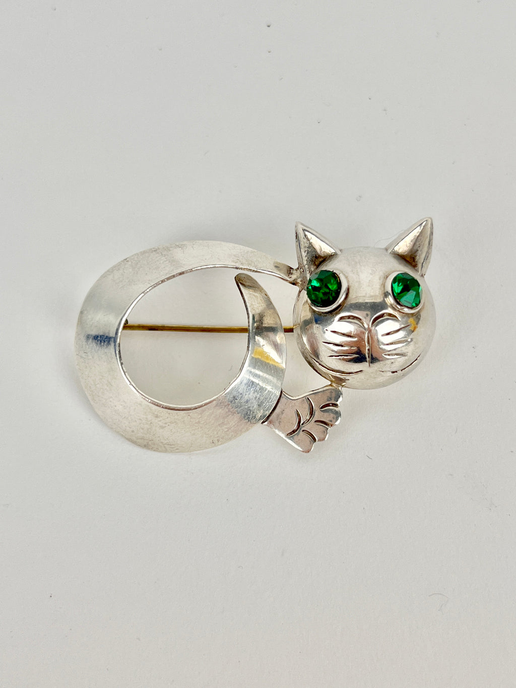 MCM Sterling Silver Cat Pin