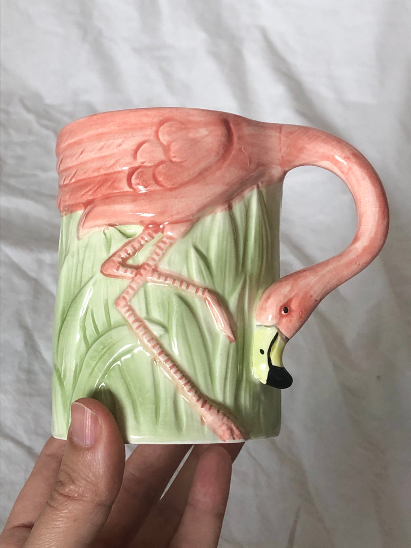 Vintage Flamingo Handle Mug