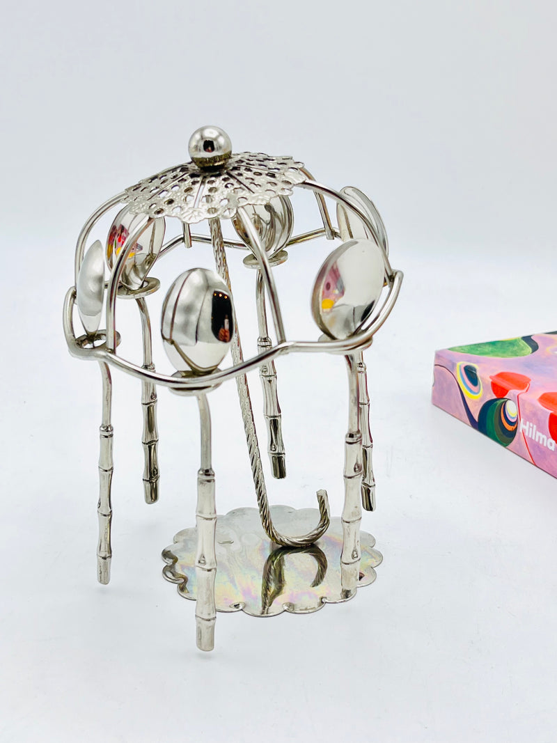 Vintage Demitasse Spoons in Umbrella Stand