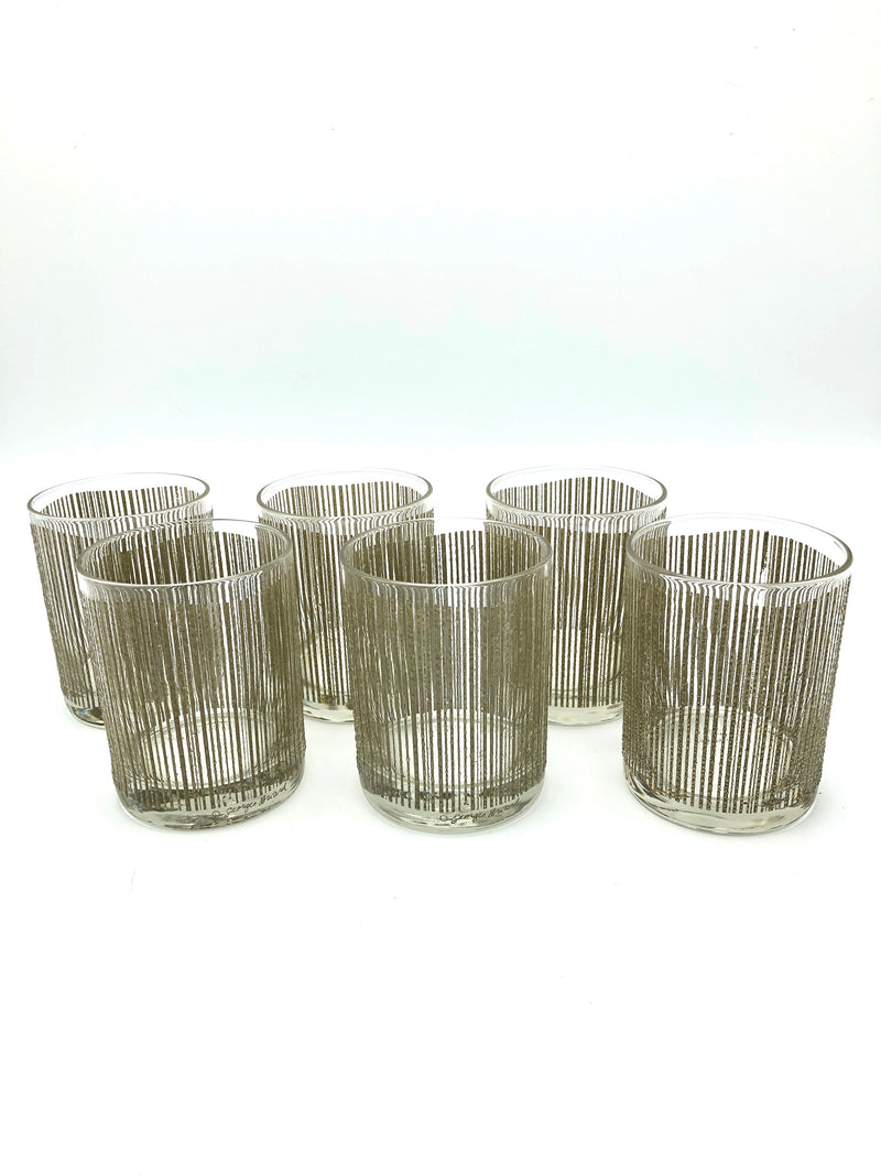 Vintage Georges Briard Textured Rocks Glasses 6pc