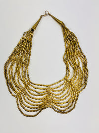 Vintage Multi-strand Brass Bead Necklace