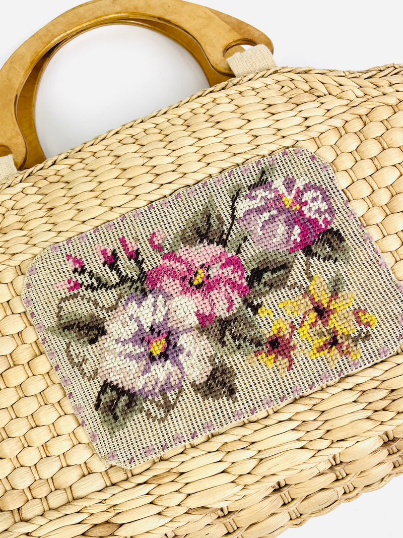Vintage Woven Raffia Bag