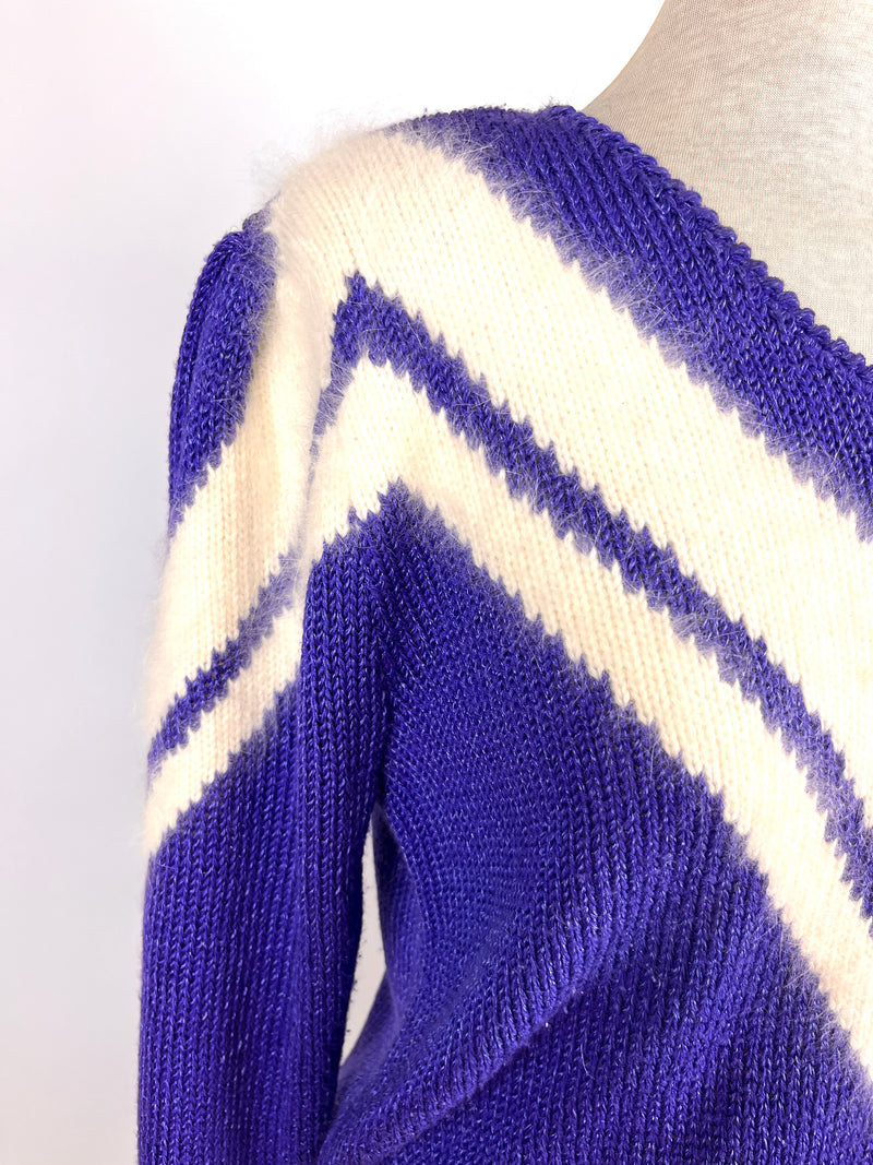 Vintage Purple V Sweater