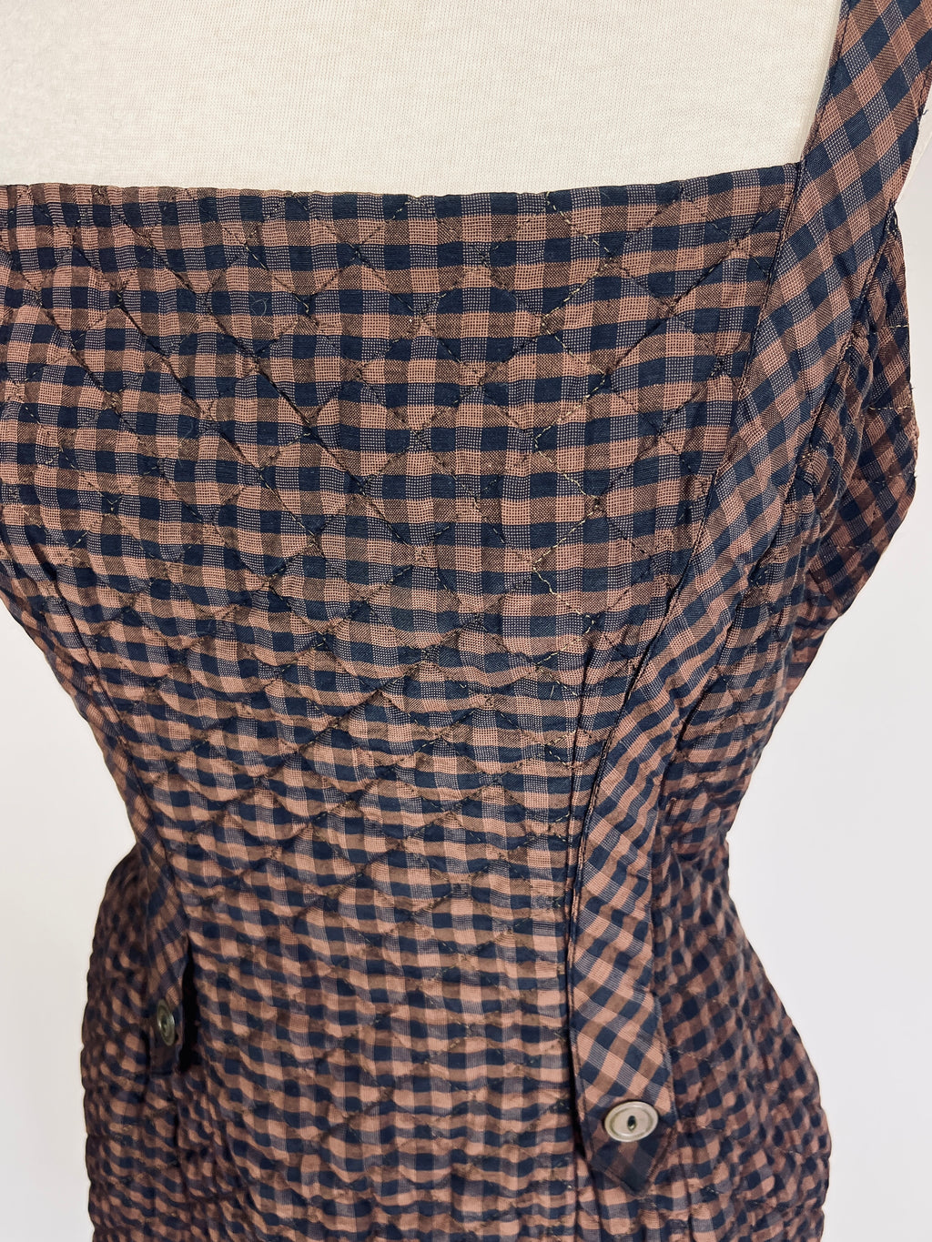 Vintage Gingham Quilted Jumper Dress