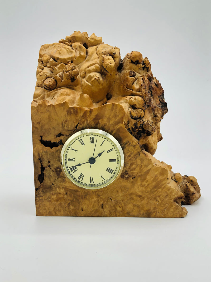 Vintage Burlwood Clock by Michael Elkan Studio