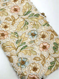Vintage Beaded and Embroidered Floral Bag