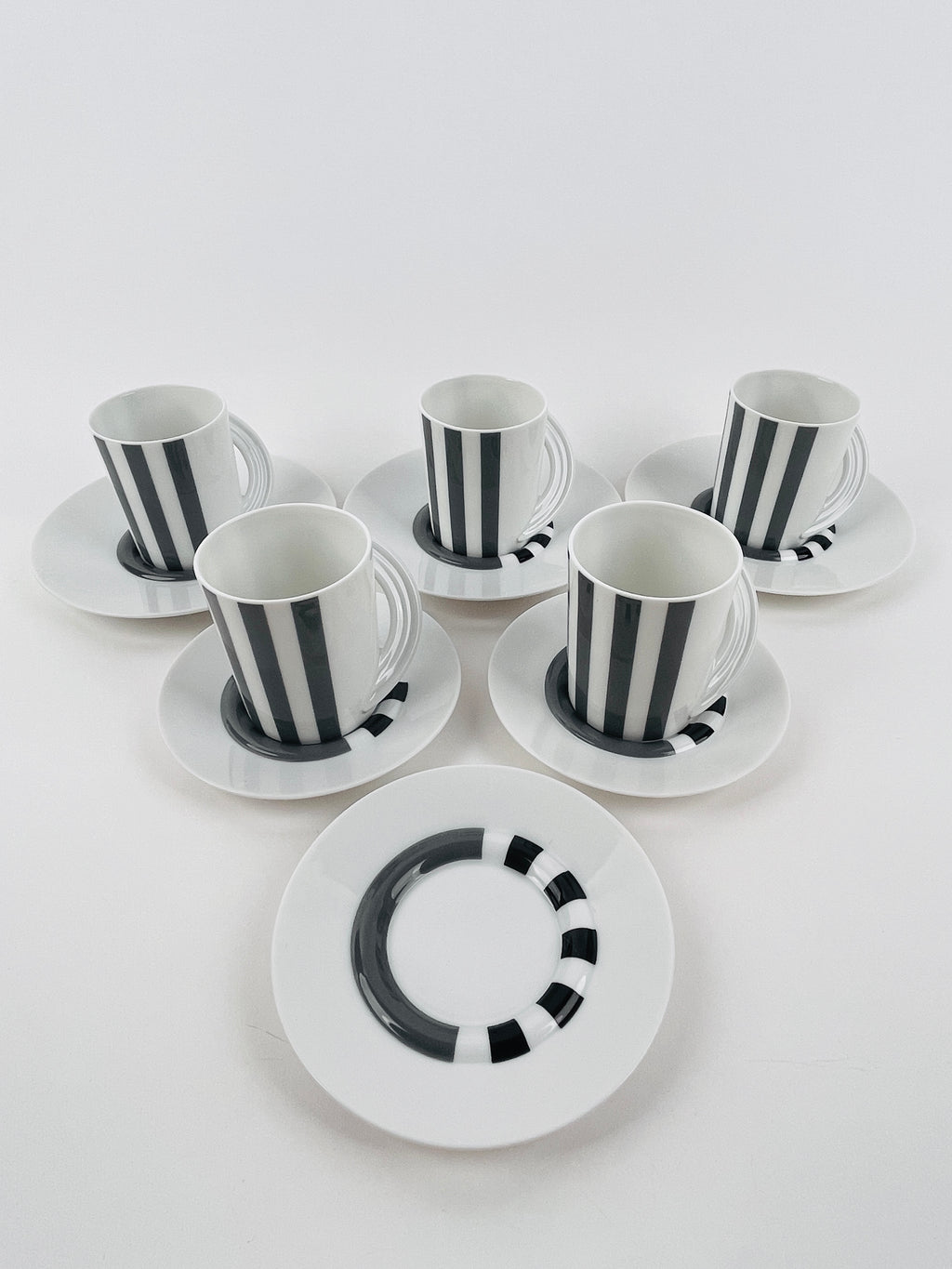 Postmodern Cupola Strada Cups & Saucers by Mario Bellini for Rosenthal Studio Line