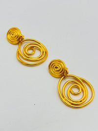 Vintage Gold Tone Spiral Earrings