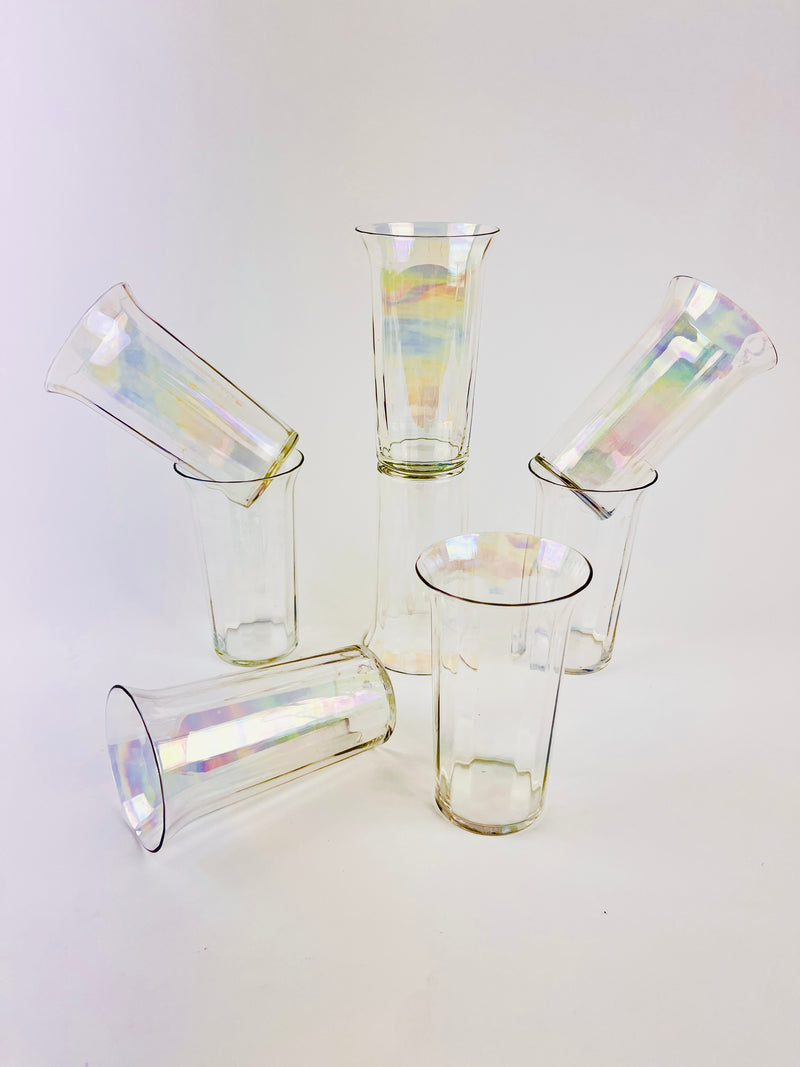 Vintage Faceted Opalescent Glasses