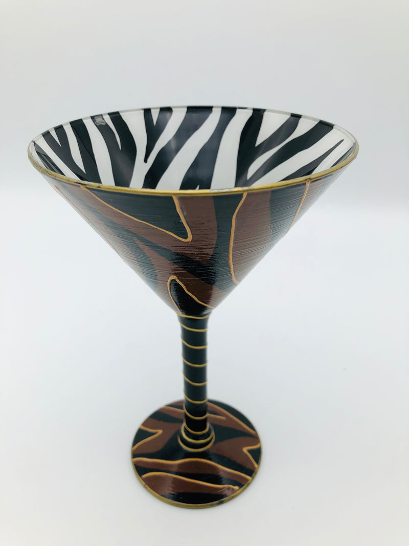 Hand-Painted Animal Print Glasses