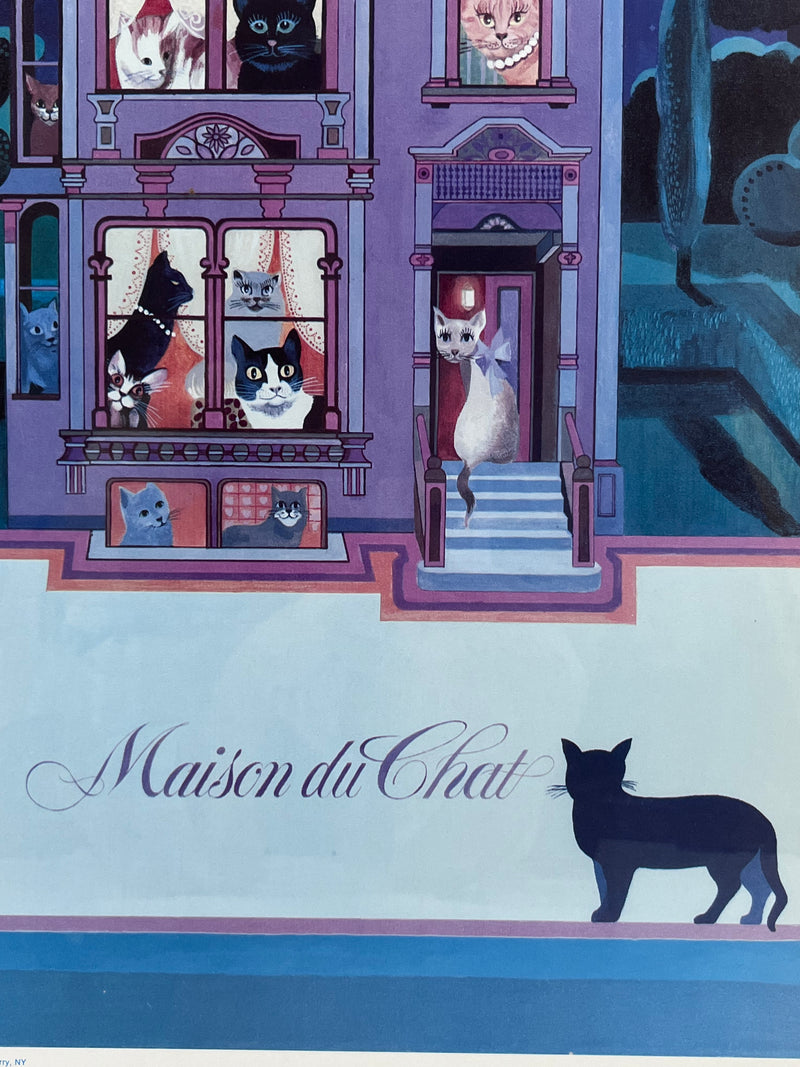 Vintage Maison du Chat Screenprint by Bill Logan, 1983