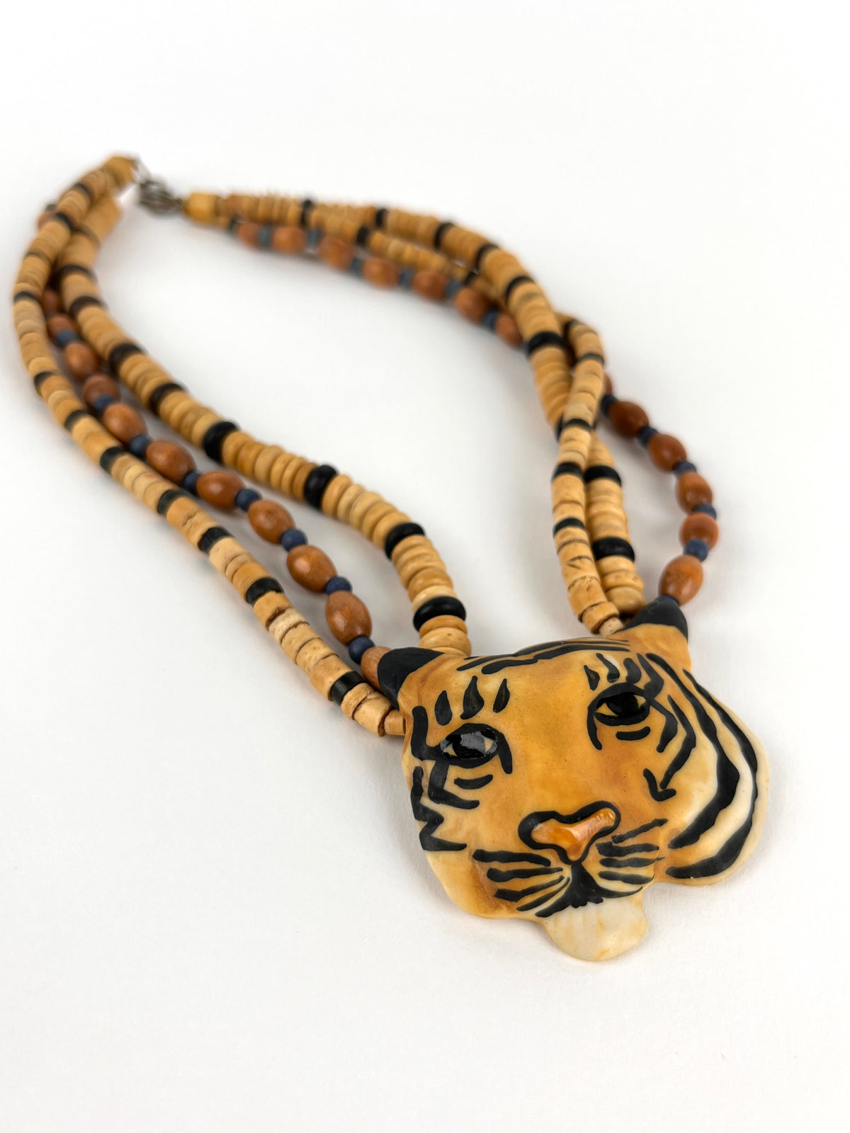 Vintage Porcelain Tiger Necklace