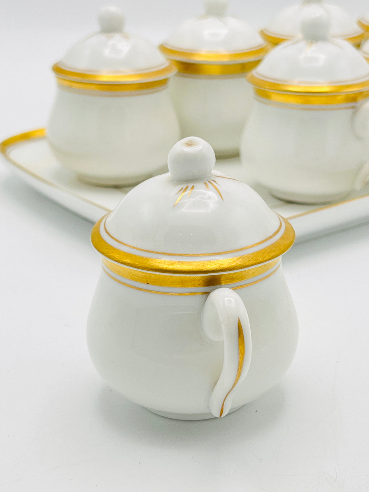 Vintage Porcelain Pot De Crème Set